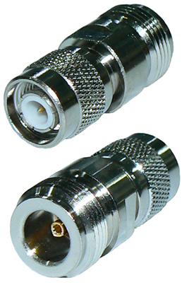 N-type female to TNC male straight inter-series adaptor, DC-11 GHz, 50 Ohms – nickel plated